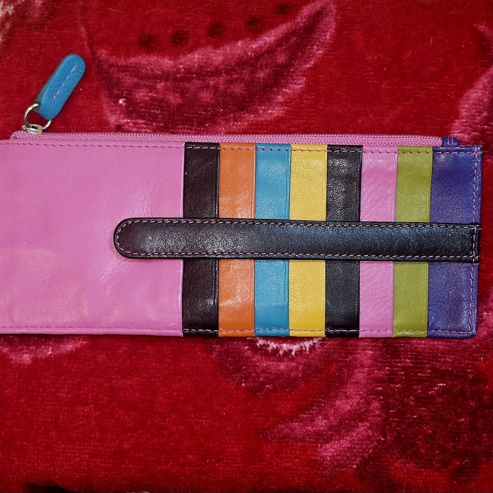 RFI Rainbow Genuine  Leather Flat Wallet - Picture 2 of 5